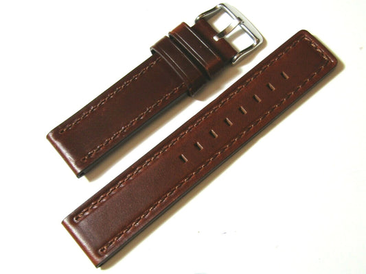 18mm Hadley-Roma MS784 Brown Distressed Waterproof Oil Leather Watch Band Strap