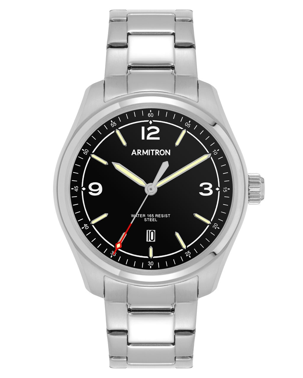 Armitron Men's Stainless Steel Watch With Date 20/5488BKSV
