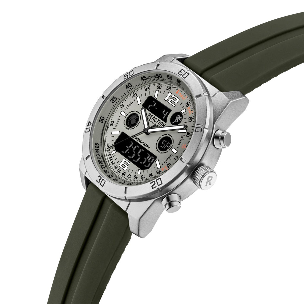 Kenneth Cole Reaction Men's Analog Digital Watch Silicone Strap KRWGP2183403