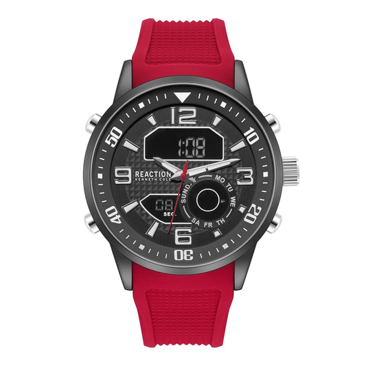 Kenneth Cole Reaction Men's Analog Digital Watch Silicone Strap KRWGP2183404