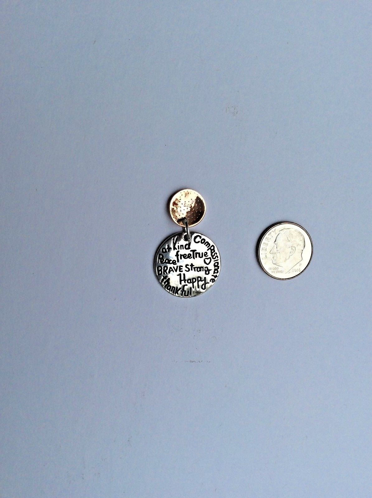 .925 Sterling Silver "Be Spiritual" Inspirational Pendant J 94
