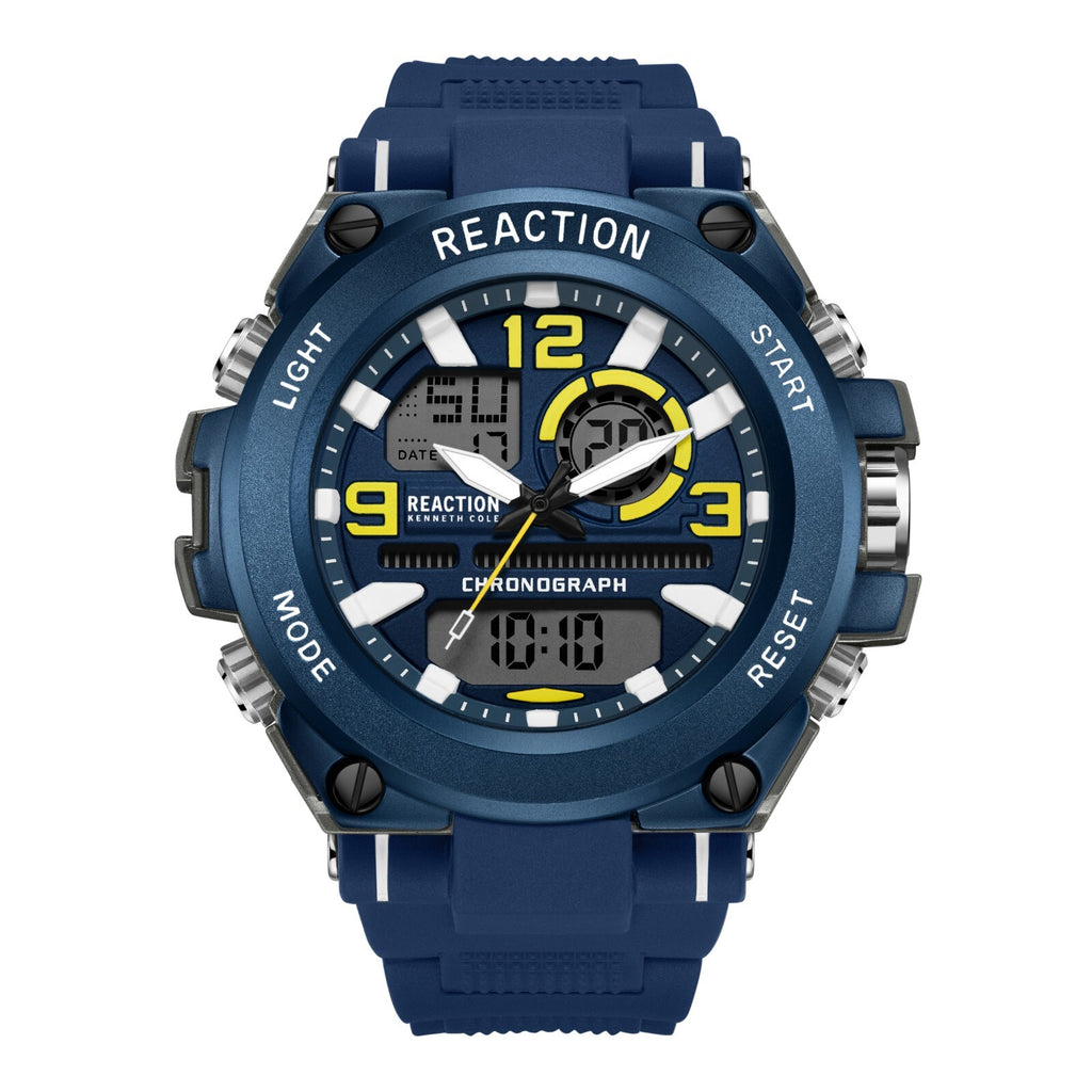 Kenneth Cole Reaction Mens Analog Digital Watch With Silicone Strap KRWGP9008103