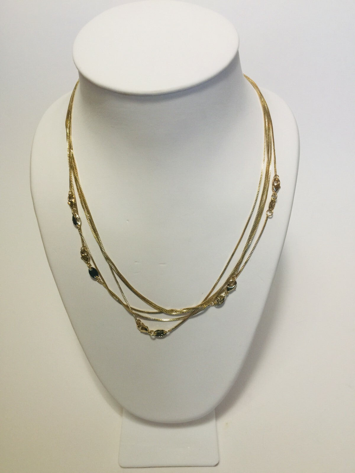 14K GOLD PLATED CHAIN BOX 15/18" WITH LOBSTER CLASP LOT OF 5 PIECES M237 X 5