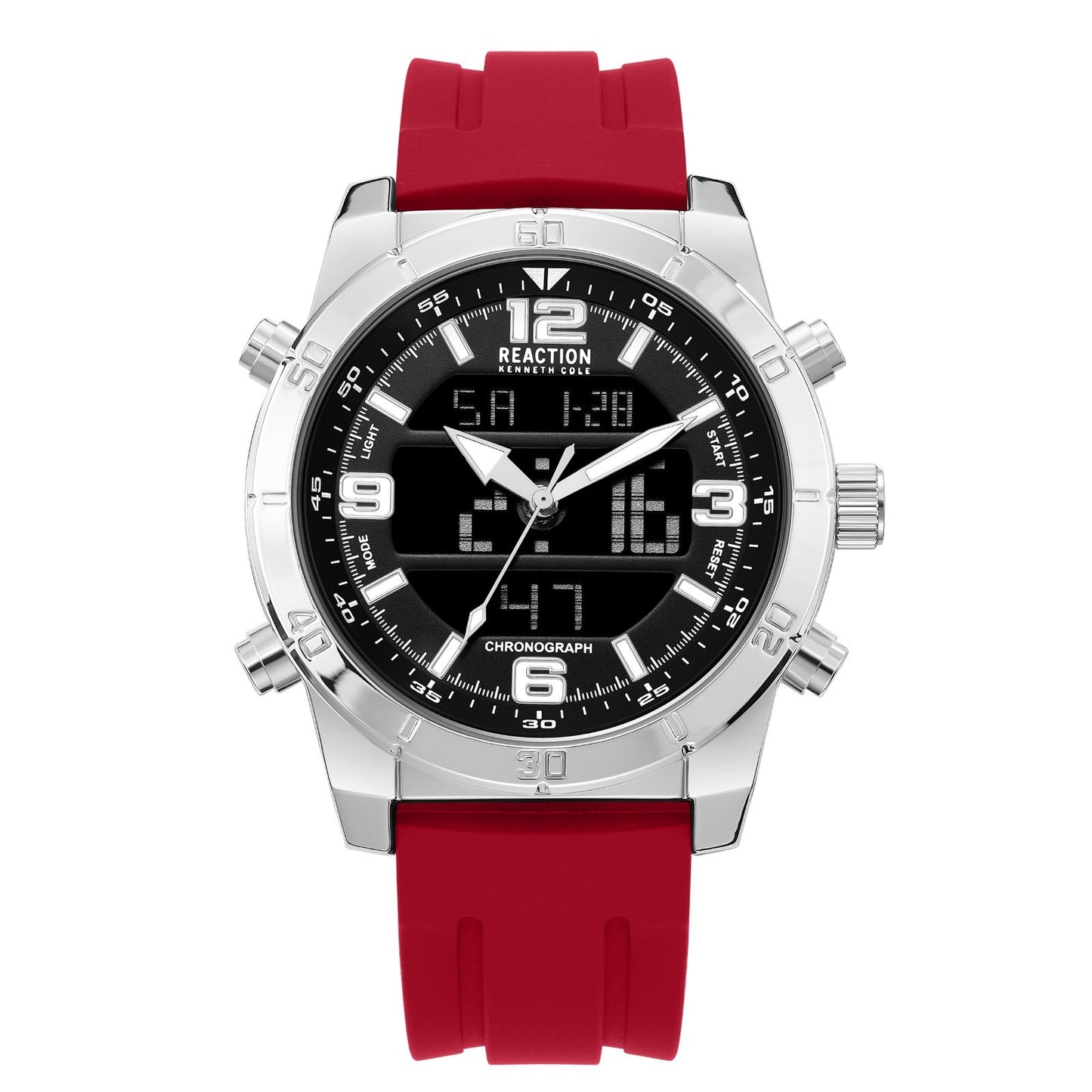 Kenneth Cole Reaction Men's Analog Digital Watch Silicone Strap KRWGP2183509