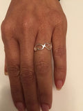 .925 Sterling Silver Double Heart Ring J 60