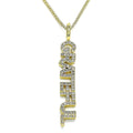 14K GOLD PLATED GRATEFUL NECKLACE 20" WITH WHITE MICRO PAVE CZ M724