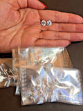 .925 STERLING SILVER CUBIC ZIRCONIUM 8 MM STUD SUPERIOR SET LOT OF 10 PAIR J324