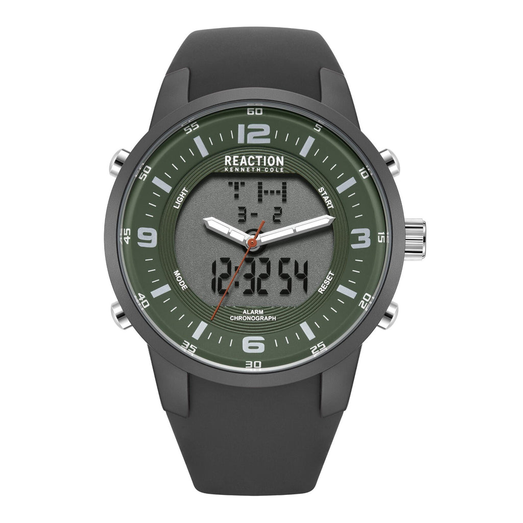 Kenneth Cole Reaction Men's Analog Digital Watch Silicone Strap KRWGP2188102