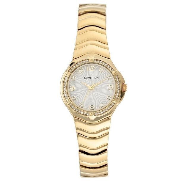 Armitron Women's Gold-Tone Analog Watch with Genuine Crystal Accents 75/5733SVGP