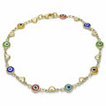 14K GOLD PLATED 10" ANKLET LIGHT CURB CHAIN WITH 3 ELEPHANT DANGLES M409