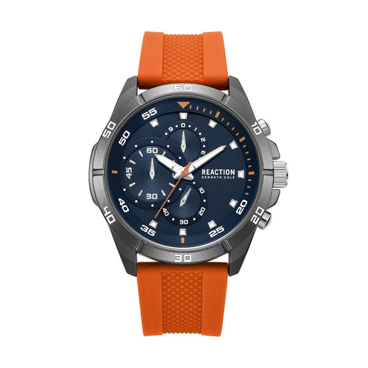 Kenneth Cole Reaction Men's Analog Watch With Orange Silicone Strap KRWGM217003