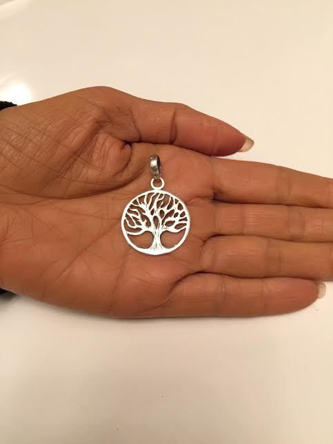 .925 STERLING SILVER PENDANT TREE OF LIFE DESIGN WITH ANTIQUE FINISH J82