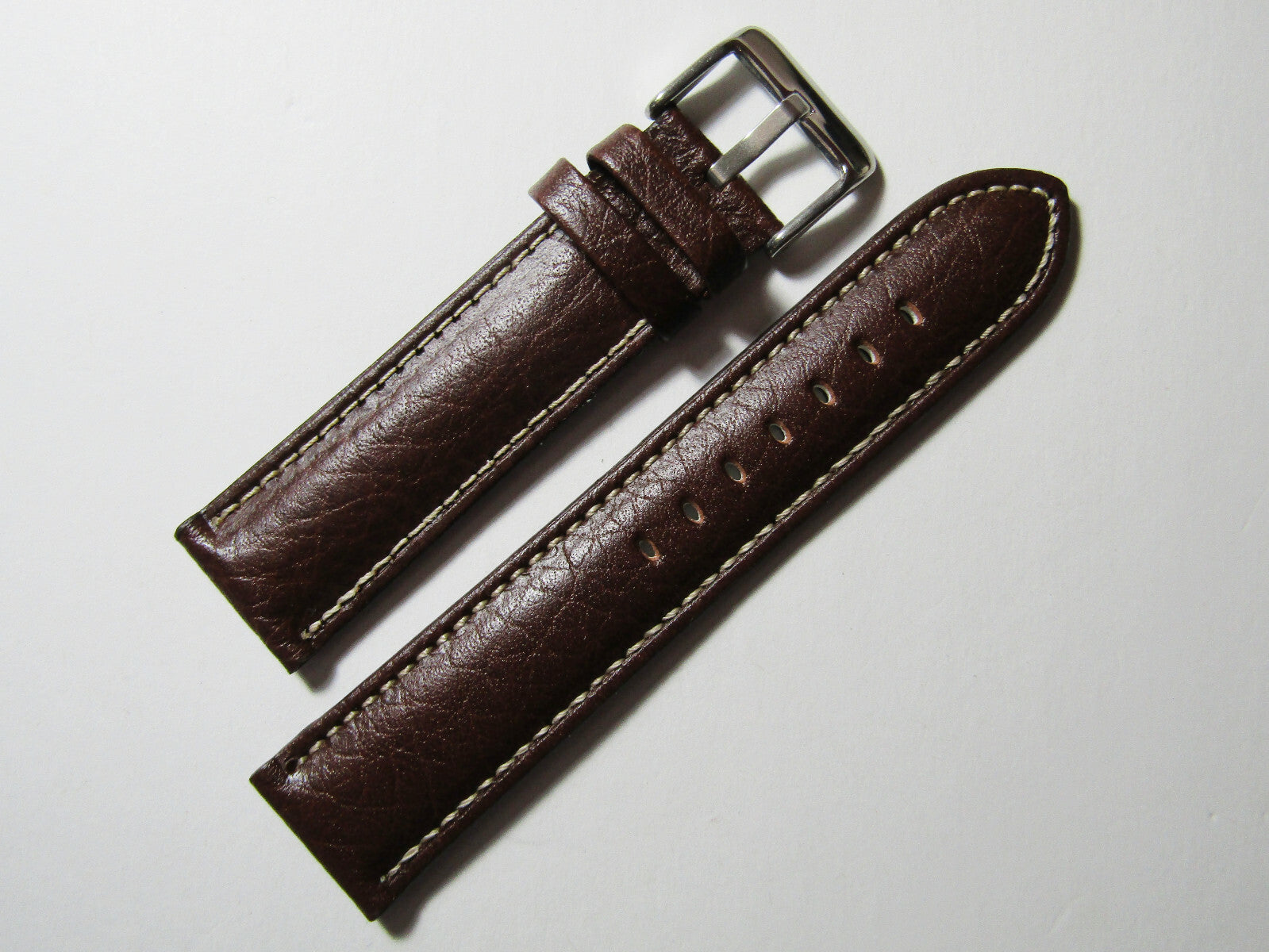 24mm Hadley-Roma MS906 Mens Brown Leather Watch Band Strap