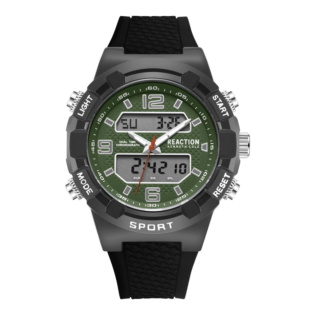 Kenneth Cole Reaction Men's Analog Digital Watch Silicone Strap KRWGP2189201