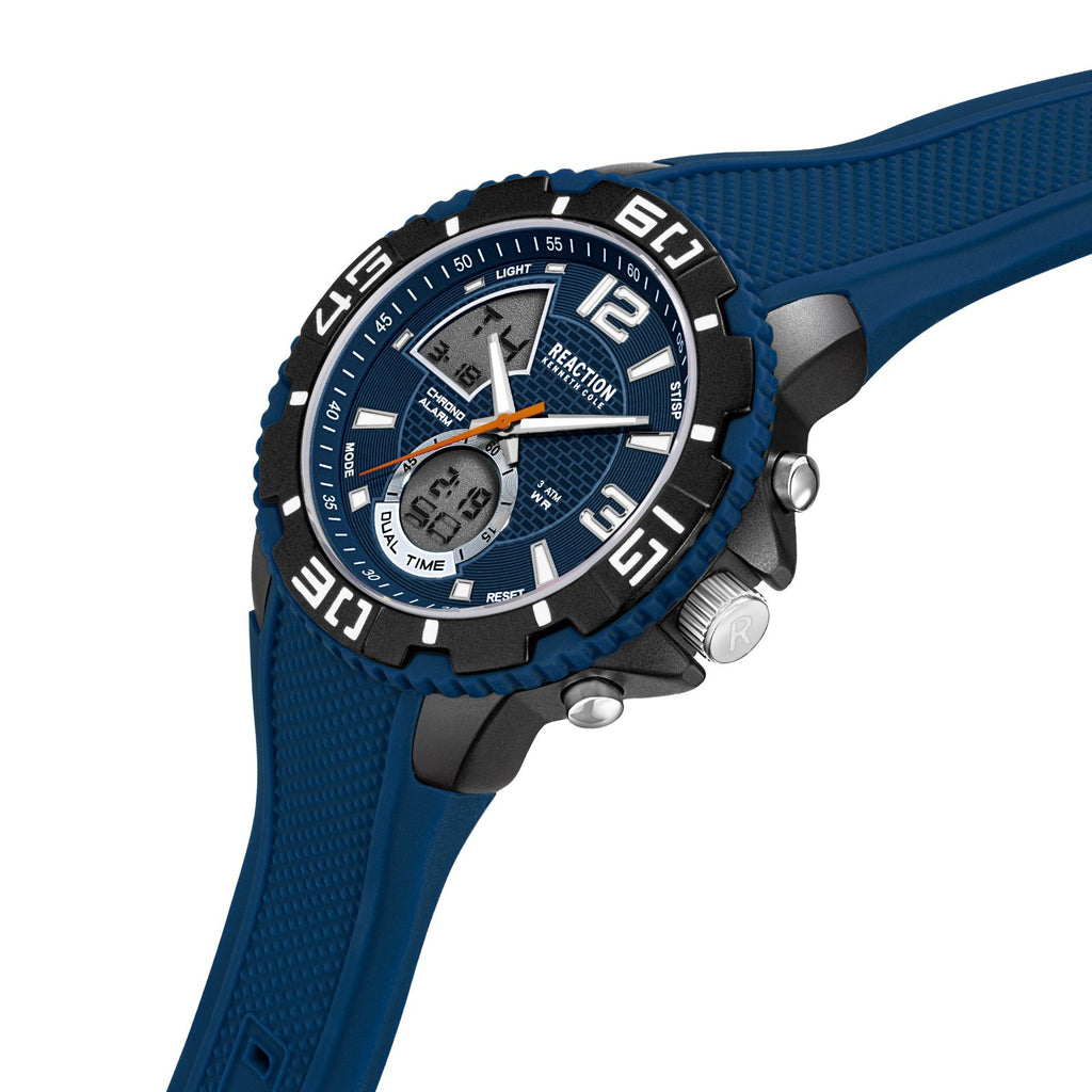 Kenneth Cole Reaction Men's Analog Digital Watch Silicone Strap KRWGP7005702