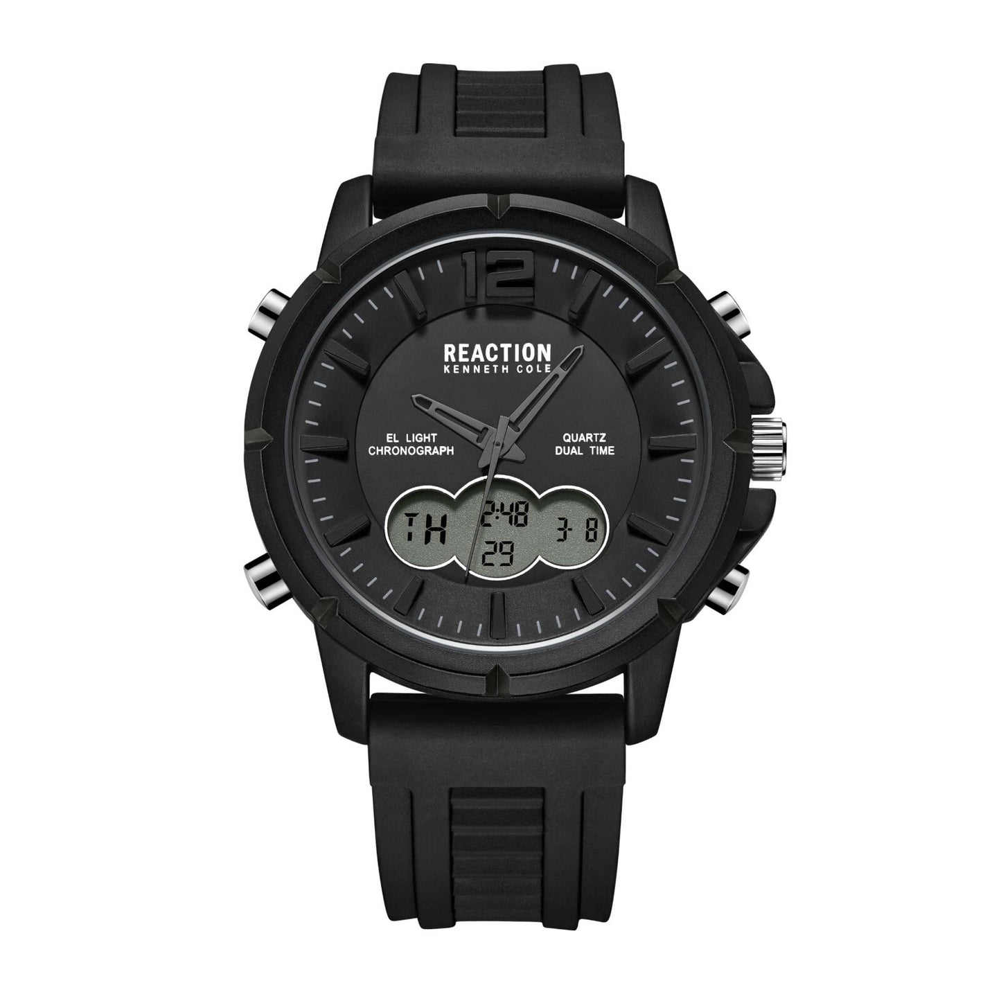 Kenneth Cole Reaction Men's Analog Digital Watch Silicone Strap KRWGP2183903