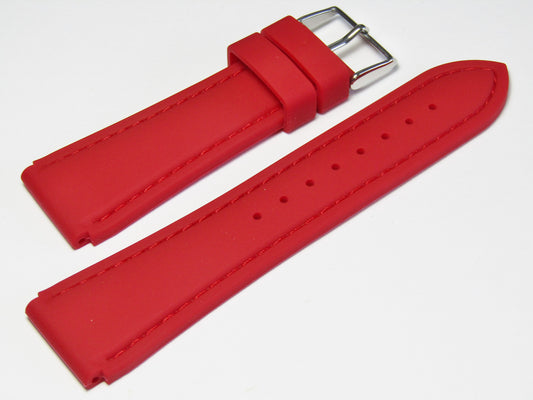 20mm Hadley-Roma MS3346 Red Silicone Rubber Waterproof Dive Watch Band Strap