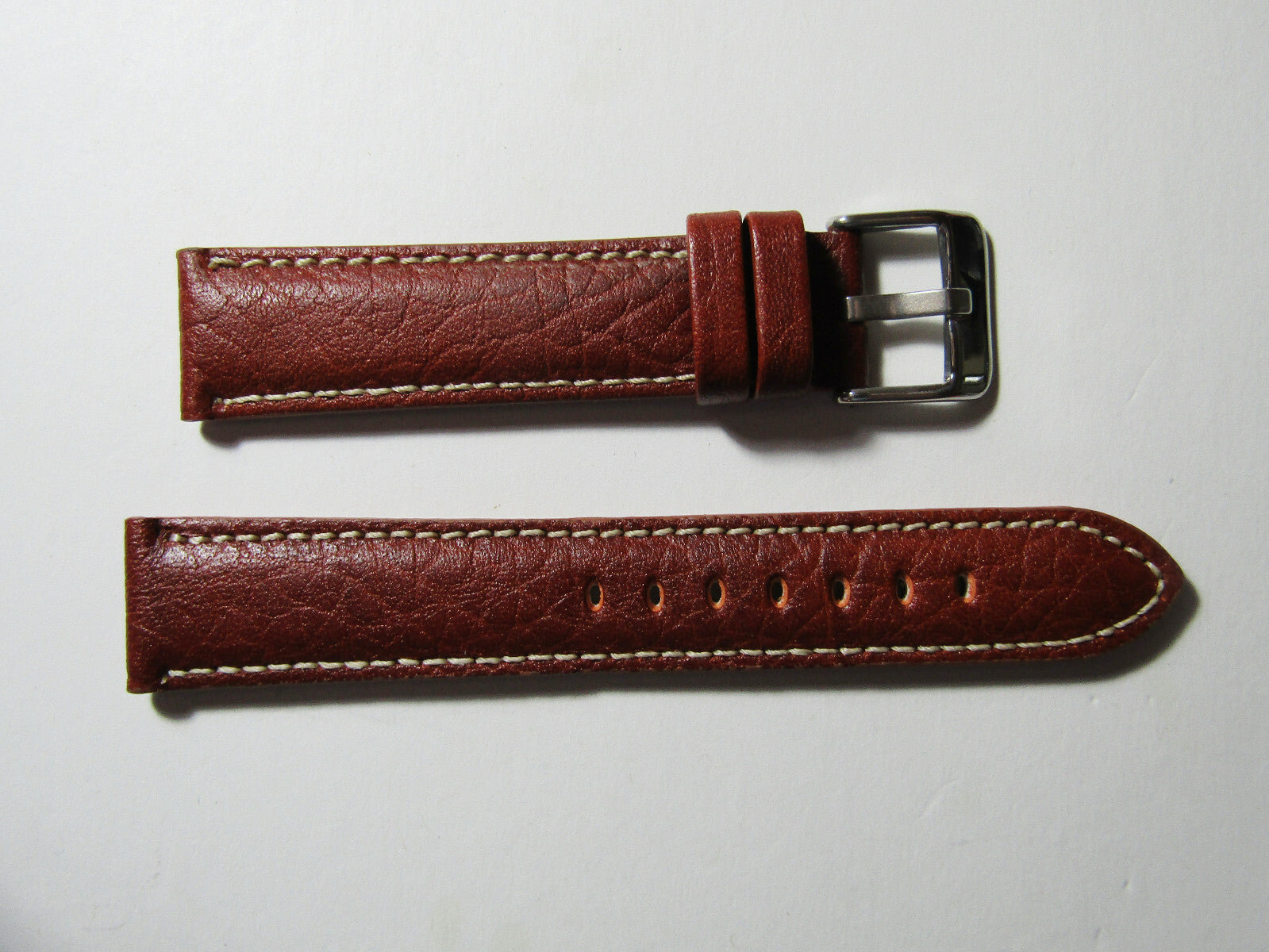 22mm Hadley-Roma MS906 Mens Tan Leather Watch Band Strap