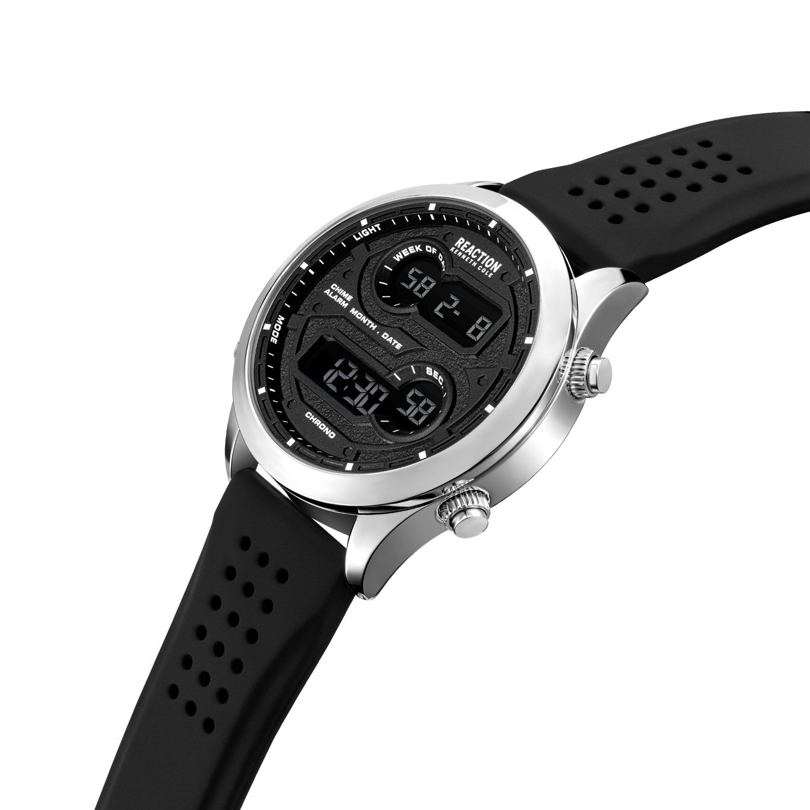 Kenneth Cole Reaction Men's Digital Watch With Silicone Strap KRWGP7005501