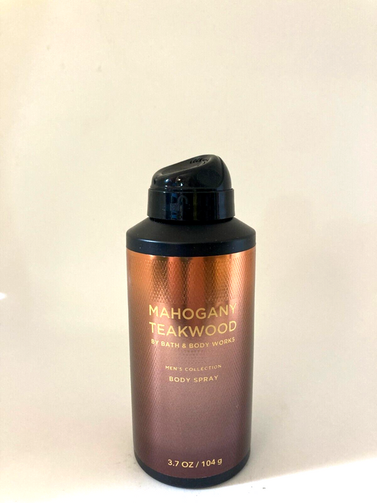 Bath & Body Works MAHOGANY TEAKWOOD Deodorizing Body Spray for Men 3.7 OZ