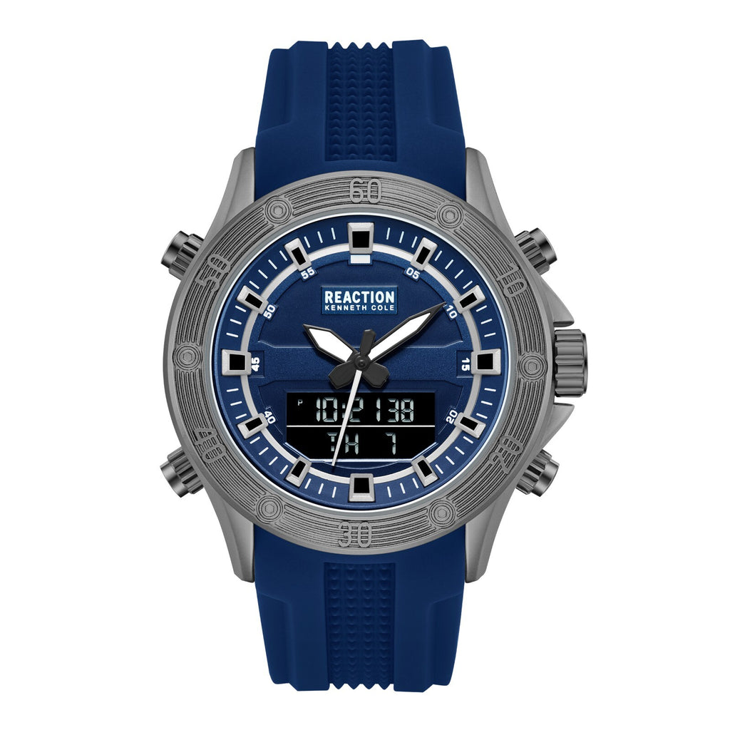 Kenneth Cole Reaction Men's Analog Digital Watch Silicone Strap KRWGP7004801