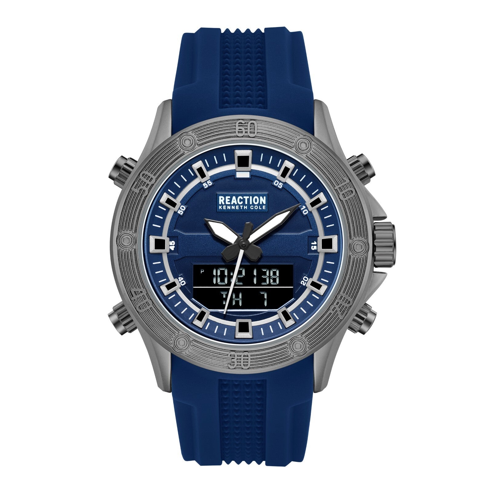 Kenneth Cole Reaction Men's Analog Digital Watch Silicone Strap KRWGP7004801