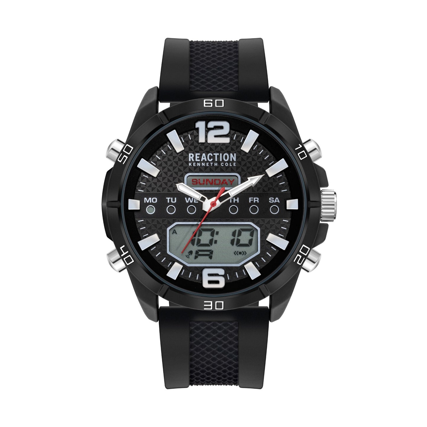Kenneth Cole Reaction Men's Analog Digital Watch Silicone Strap KRWGP2651701