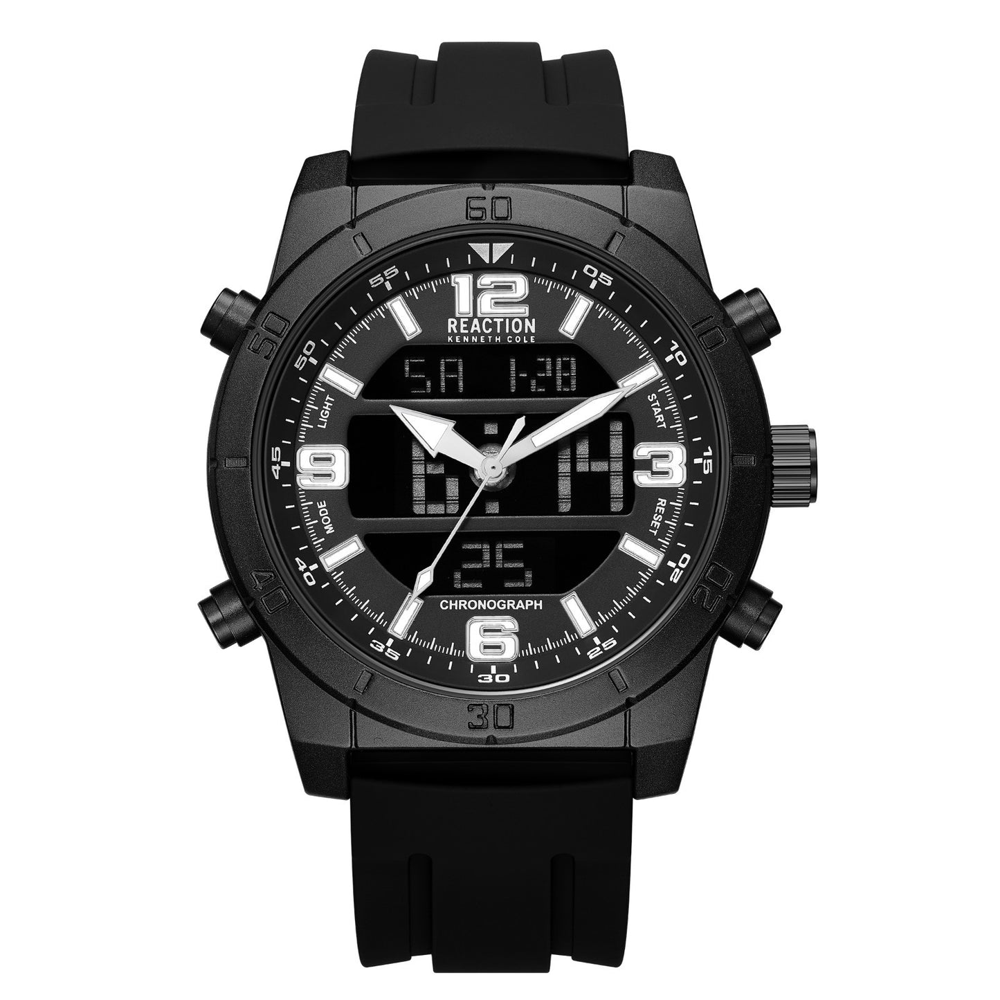 Kenneth Cole Reaction Men's Analog Digital Watch Silicone Strap KRWGP2183501