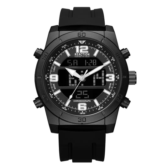 Kenneth Cole Reaction Men's Analog Digital Watch Silicone Strap KRWGP2183501