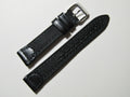 18mm Hadley-Roma MS868 Mens Black Canvas and Leather Watch Band Strap