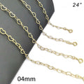 14K GOLD PLATED 24" 4 MM HEART SHAPPED LINKS CONNECTED M493