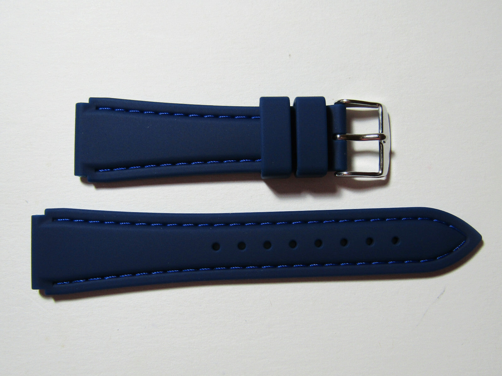 20mm Hadley-Roma MS3346 Blue Silicone Rubber Waterproof Dive Watch Band Strap