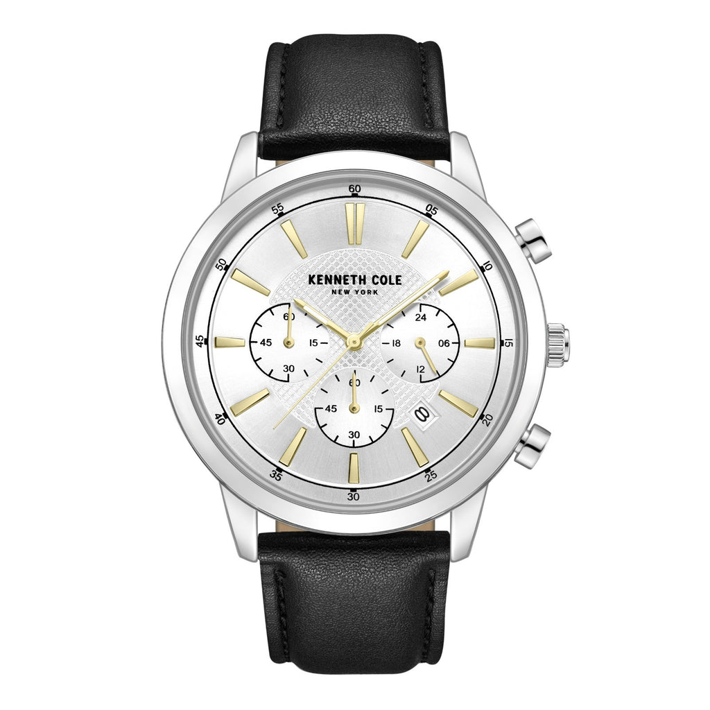 Kenneth Cole New York Men Multi Function Watch With Leather Band KCWGF7007603
