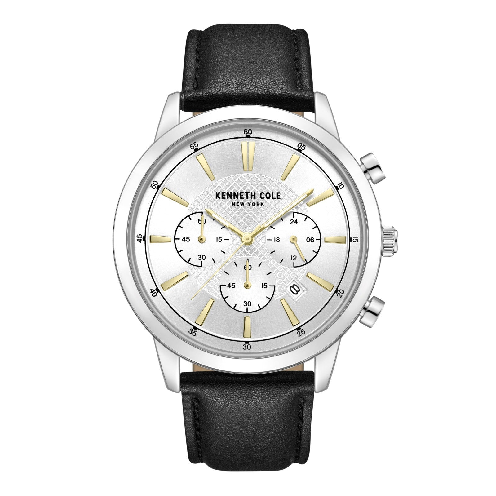 Kenneth Cole New York Men Multi Function Watch With Leather Band KCWGF7007603