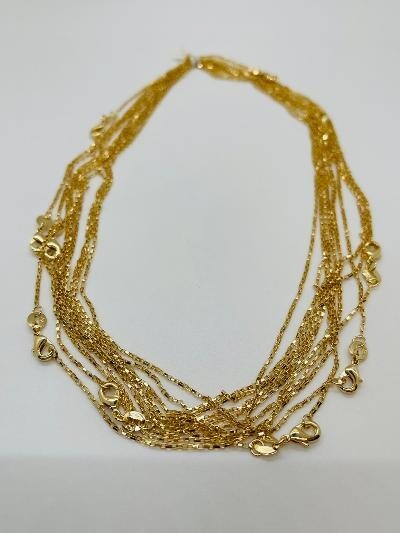 14K GOLD PLATED LONG BOX 019 / 18 INCH CHAIN LOT OF 10 PIECES