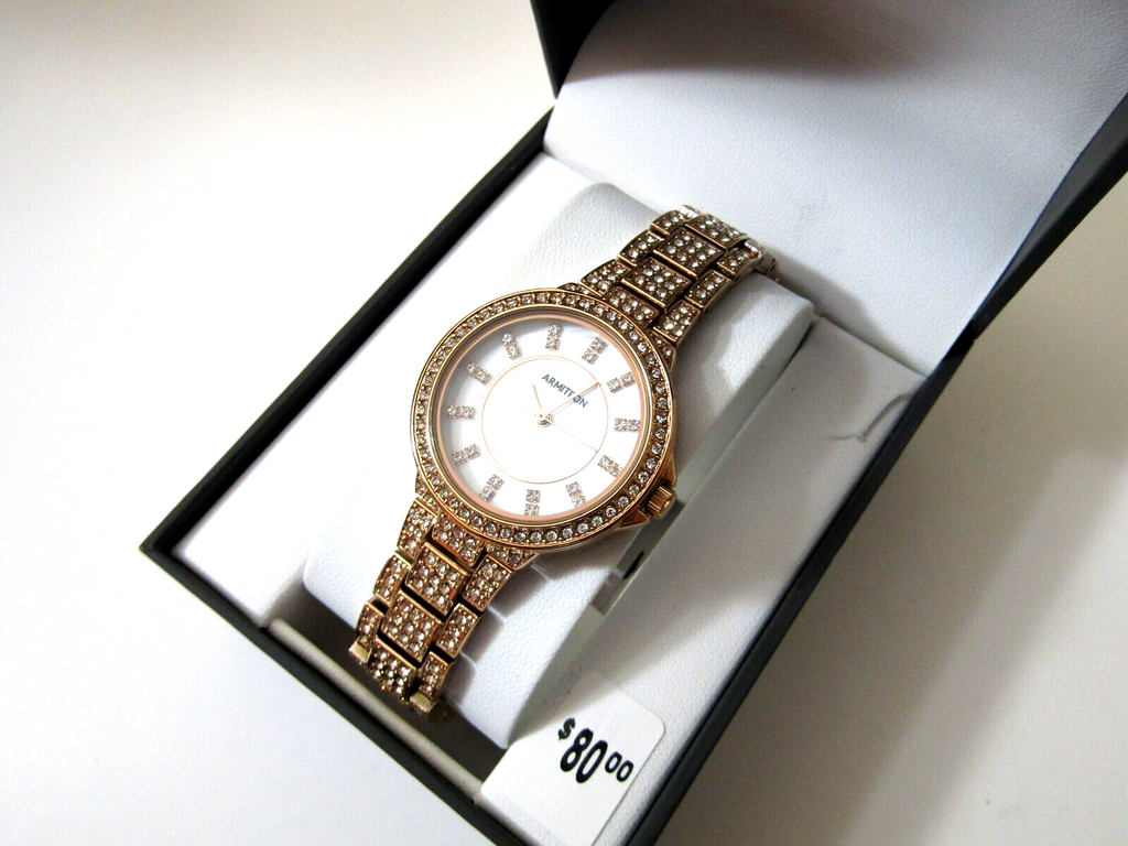Armitron Women's Genuine Crystal Accented Bracelet Watch 75/5317AMPRG