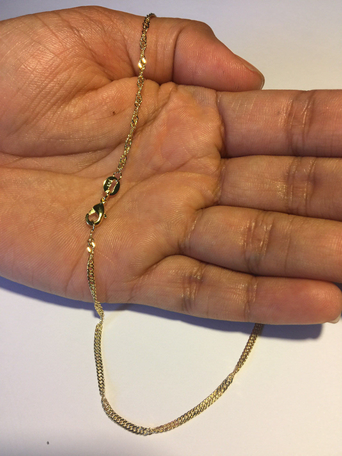 14K GOLD PLATED SINGAPORE 035/ 18 INCH CHAIN J270