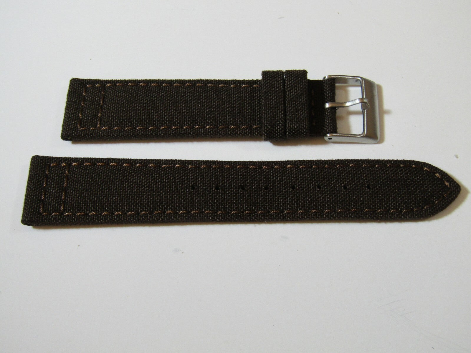 18mm Hadley-Roma MS850 Mens Army Brown Cordura Canvas Watch Band Strap