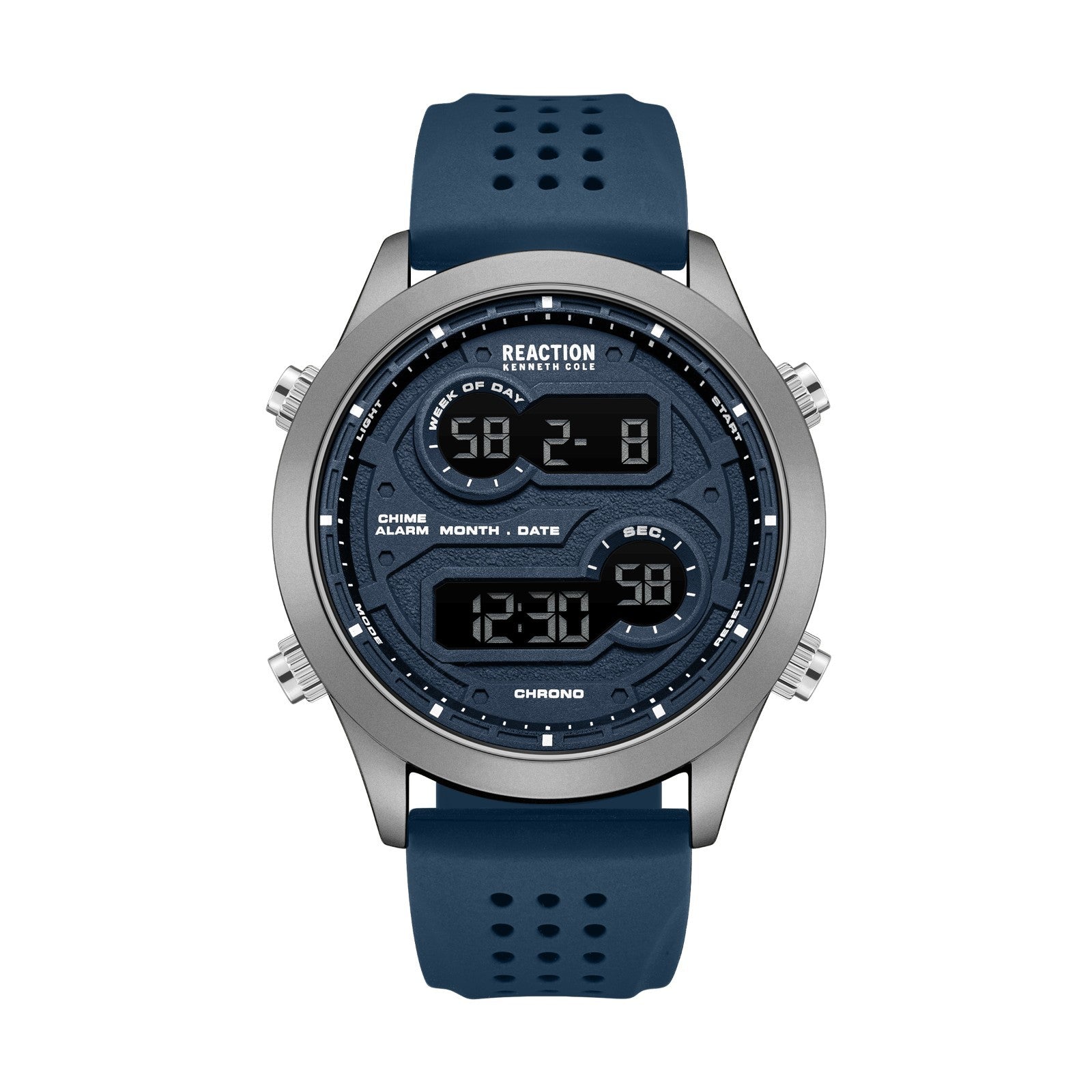 Kenneth Cole Reaction Men's Digital Watch With Blue Silicone Strap KRWGP7005502