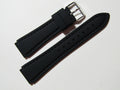 20mm Hadley-Roma MS3346 Black Silicone Rubber Waterproof Dive Watch Band Strap