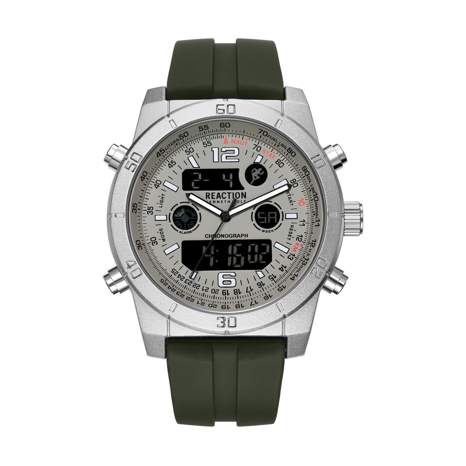 Kenneth Cole Reaction Men's Analog Digital Watch Silicone Strap KRWGP2183403