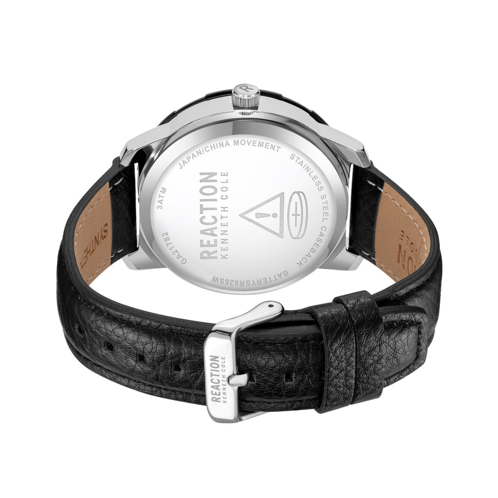 Kenneth Cole Reaction Men's Analog Watch Leather Strap KRWGA2178201
