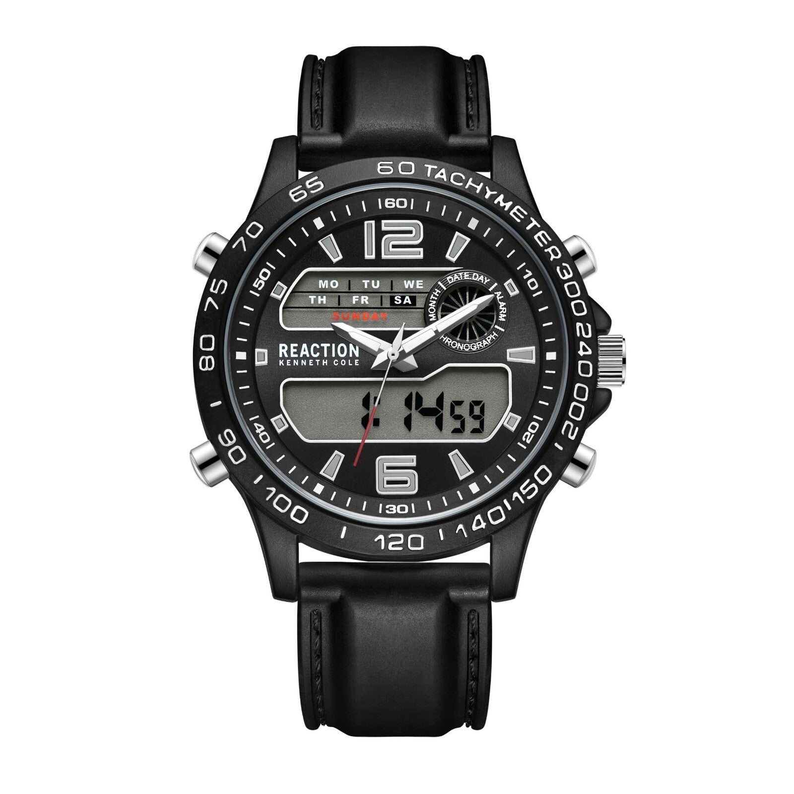Kenneth Cole Reaction Men's Analog Digital Watch Silicone Strap KRWGP2184102