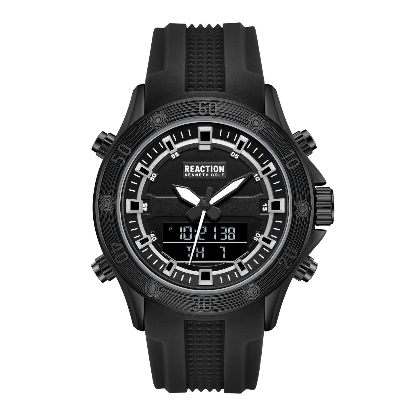 Kenneth Cole Reaction Men's Analog Digital Watch Silicone Strap KRWGP7004803