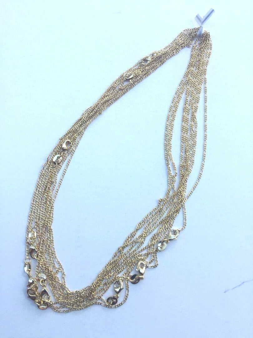 14 K GOLD PLATED FIGARO 040/ 18 INCH CHAIN LOT OF 10 PIECES J460.