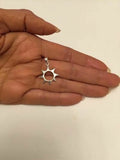 .925 Sterling Silver Sun With Cut Out Center Pendent J 66